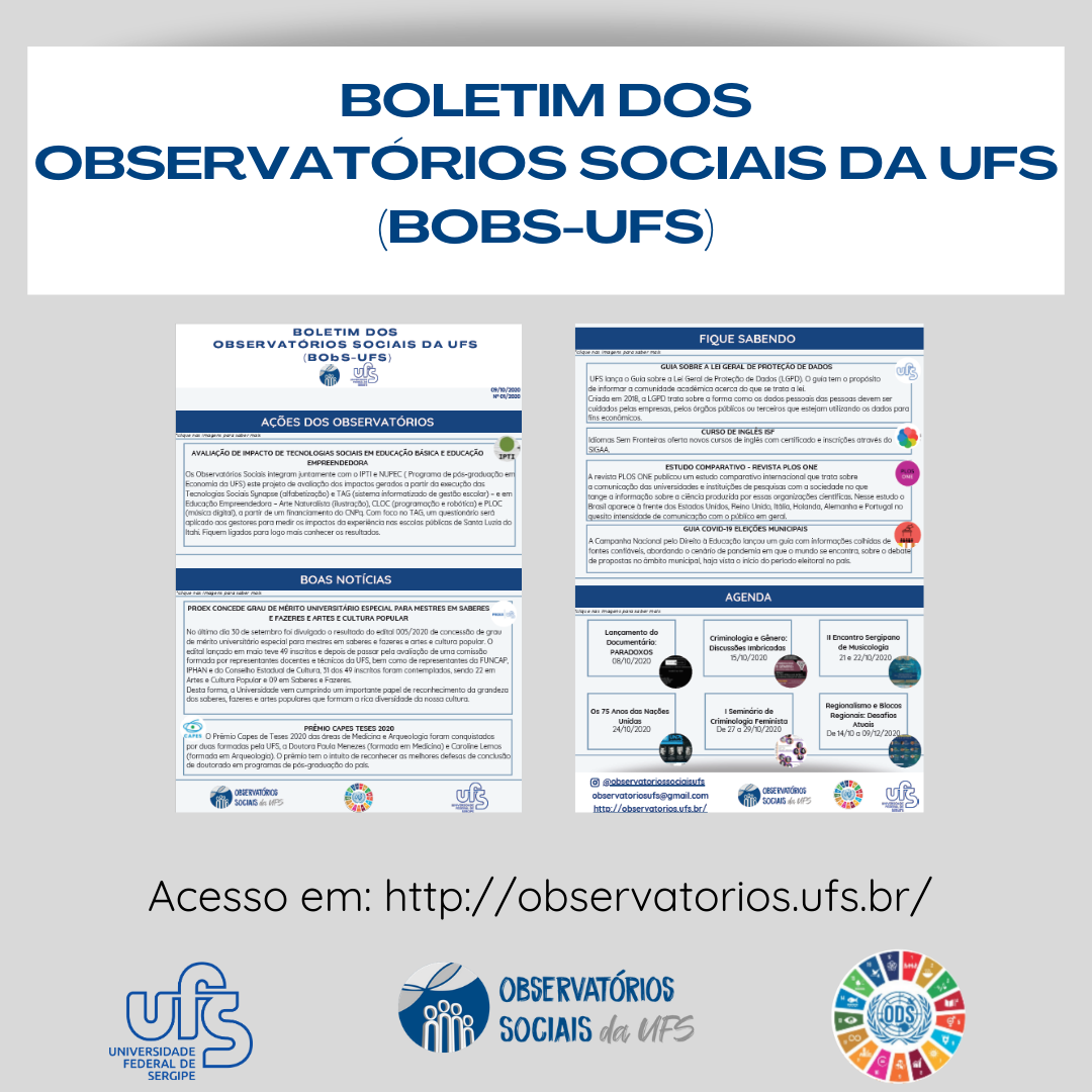 Boletim dos observat rios sociais da ufs  bobs ufs 